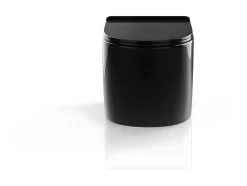 Vente-unique WC suspendu noir brillant en céramique sans bride - JAVOINE* Wc Suspendu