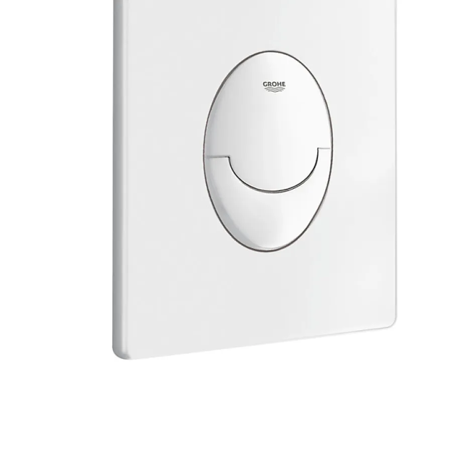 Villeroy & Boch WC suspendu sans bride VILLEROY ET BOCH Architectura + abattant + bati support GROHE + plaque de commande blanche