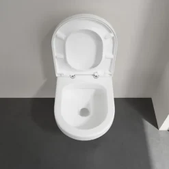 Villeroy & Boch WC suspendu sans bride VILLEROY ET BOCH Architectura + abattant + bati support GROHE + plaque de commande blanche