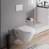 Bernstein WC suspendu sans rebord, Cuvette supendue avec abattant fermeture en douceur - 37x36x54cm - Blanc brillant - VIVEO* Wc Suspendu