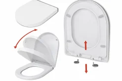 Badland WC Toilettes : cuvette blanche avec siège de toilette Slim Soft-Close* Wc Suspendu