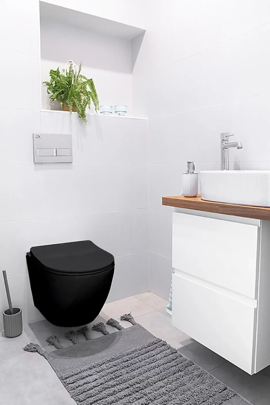 Badland WC Toilettes : cuvette noire avec siège de toilette Slim Soft-Close* Wc Suspendu