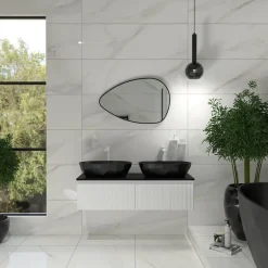 Swiss Aqua Technologies 51x80 cm Purity miroir suspendu asymétrique, cadre en aluminium, noir (SATZPURAS5180CE)* Miroir Simple