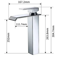 Homelody 2x Robinets Salle de Bain Cascade Mitigeurs de Lavabo Bec Haut Robinets de Lavabo Chromé Robinetteries pour Vasque Design Moderne