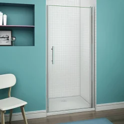 AICA Sanitaire 90x187cm Porte Pivotante Porte De Douche Paroi De Douche En Niche Verre Anticalcaire