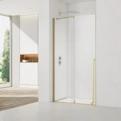 Swiss Aqua Technologies X-MOTION Porte de douche 120x200cm Coulissante, anticalcaire avec profilé Or brillant (SATBWIXM120NIKAZ)* Porte De Douche