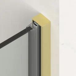 Swiss Aqua Technologies X-MOTION Porte de douche 110x200cm Coulissante, anticalcaire avec profilé Or brillant (SATBWIXM110NIKAZ)* Porte De Douche