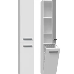Topeshop YANA - Meuble salle de bain avec panier à linge - 31x30x174 cm - Colonne rangement SDB* Colonne De Salle De Bains|Meuble De Salle De Bains Faible Profondeur