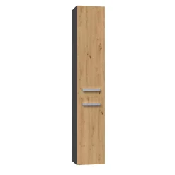 Topeshop YANA - Meuble salle de bain avec panier à linge - 31x30x174 cm - Colonne rangement SDB* Colonne De Salle De Bains