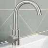 zmh Robinetterie de lavabo en acier inoxydable Mitigeur de lavabo rotatif à haute pression