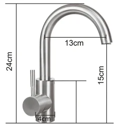 zmh Robinetterie de lavabo en acier inoxydable Mitigeur de lavabo rotatif à haute pression