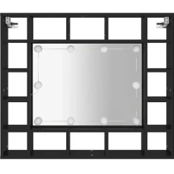 zmh Armoire à miroir à LED noir 91x15x76,5 cm* Meuble Wc
