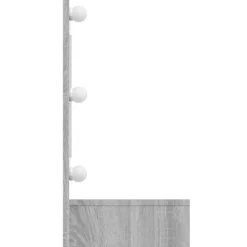 zmh Armoire à miroir avec LED Sonoma gris 90x31,5x62 cm