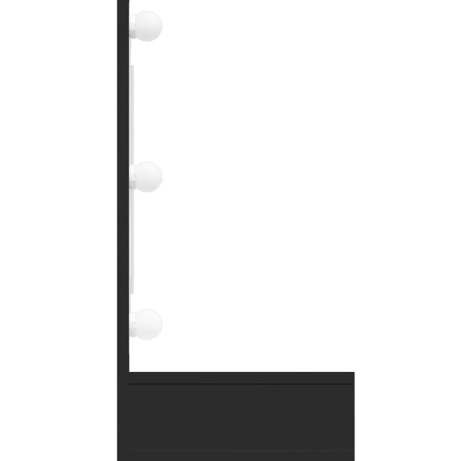 zmh Armoire à miroir avec LED noir 90x31,5x62 cm