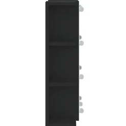 zmh Armoire à miroir avec LED noir 70x16,5x60 cm* Meuble Wc