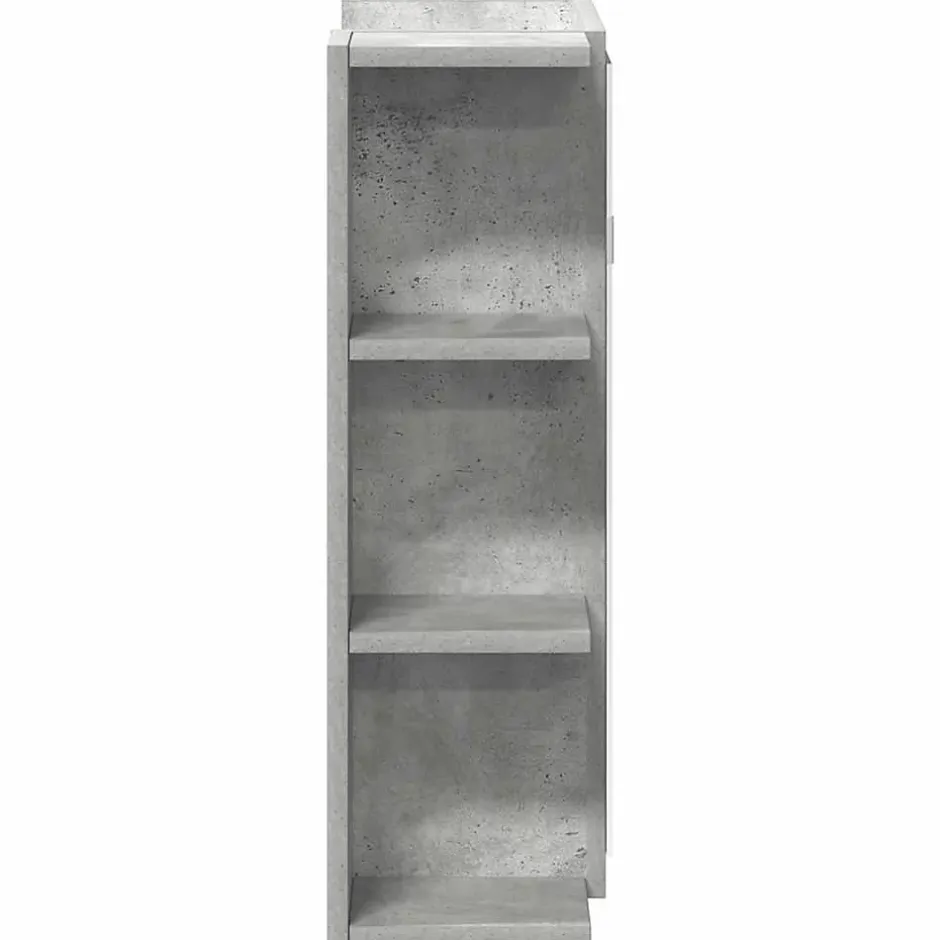 zmh Armoire à miroir de bain Gris béton 80x20,5x64 cm Aggloméré* Meuble Wc