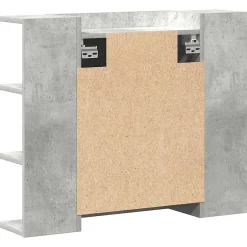 zmh Armoire à miroir de bain Gris béton 80x20,5x64 cm Aggloméré* Meuble Wc