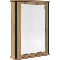 zmh Armoire à miroir de salle de bain chêne artisanal 42x12x60 cm