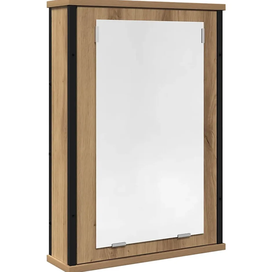 zmh Armoire à miroir de salle de bain chêne artisanal 42x12x60 cm