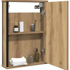 zmh Armoire à miroir de salle de bain chêne artisanal 42x12x60 cm