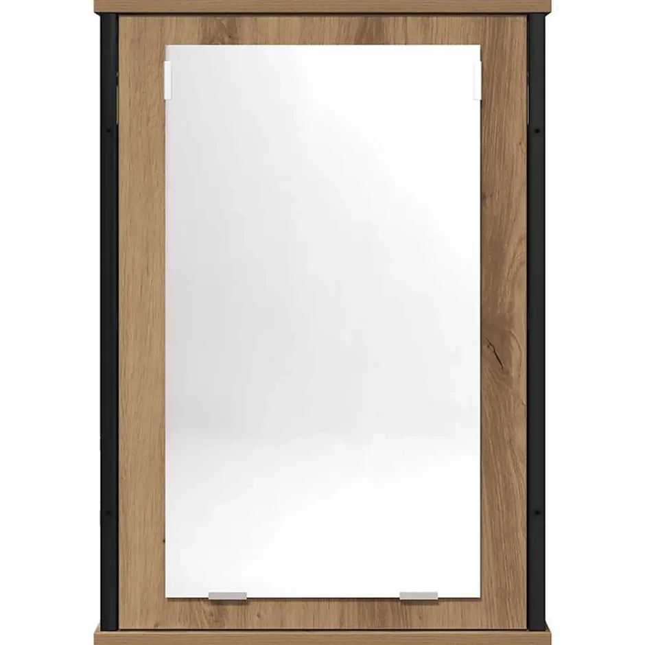 zmh Armoire à miroir de salle de bain chêne artisanal 42x12x60 cm