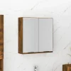zmh Armoire à miroir de salle de bain Chêne fumé 64x20x67 cm* Meuble Wc