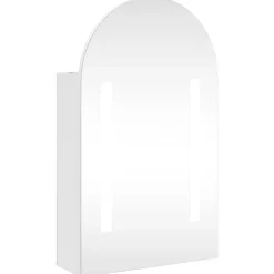 zmh Armoire de bain à miroir avec LED arquée blanc 42x13x70 cm* Meuble Wc