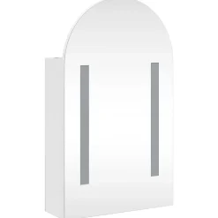 zmh Armoire de bain à miroir avec LED arquée blanc 42x13x70 cm* Meuble Wc