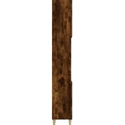 zmh Armoire de bain chêne fumé 30x30x190 cm bois d'ingénierie* Meuble Wc
