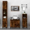 zmh Armoire de bain chêne fumé 30x30x190 cm bois d'ingénierie* Meuble Wc