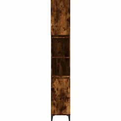 zmh Armoire de bain chêne fumé 30x30x190 cm bois d'ingénierie* Meuble Wc