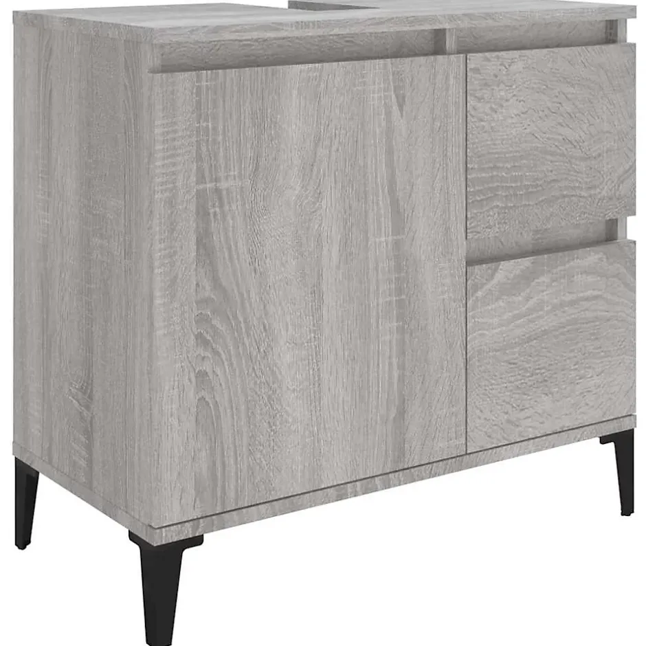 zmh Armoire de bain sonoma gris 65x33x60 cm bois d'ingénierie