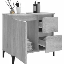 zmh Armoire de bain sonoma gris 65x33x60 cm bois d'ingénierie