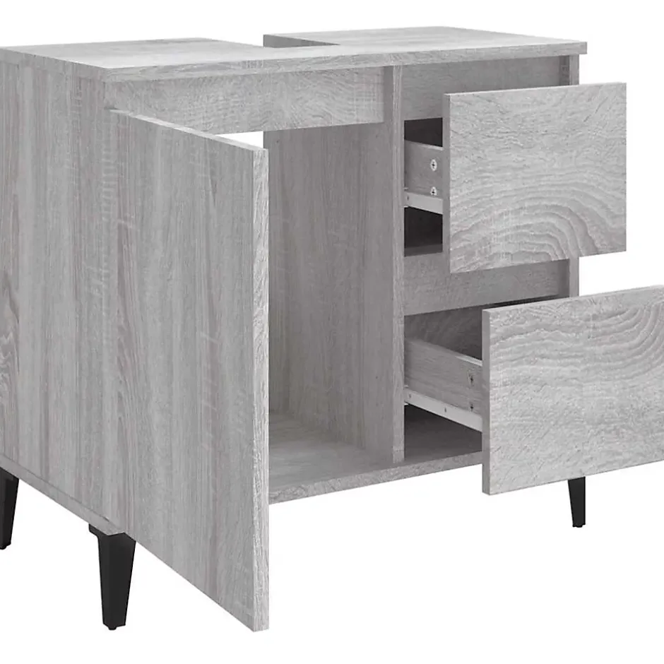 zmh Armoire de bain sonoma gris 65x33x60 cm bois d'ingénierie