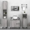 zmh Armoire de bain sonoma gris 30x30x190 cm bois d'ingénierie
