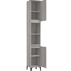 zmh Armoire de bain sonoma gris 30x30x190 cm bois d'ingénierie