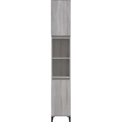 zmh Armoire de bain sonoma gris 30x30x190 cm bois d'ingénierie