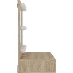 zmh Armoire de miroir avec LED Chêne sonoma 60x31,5x62 cm
