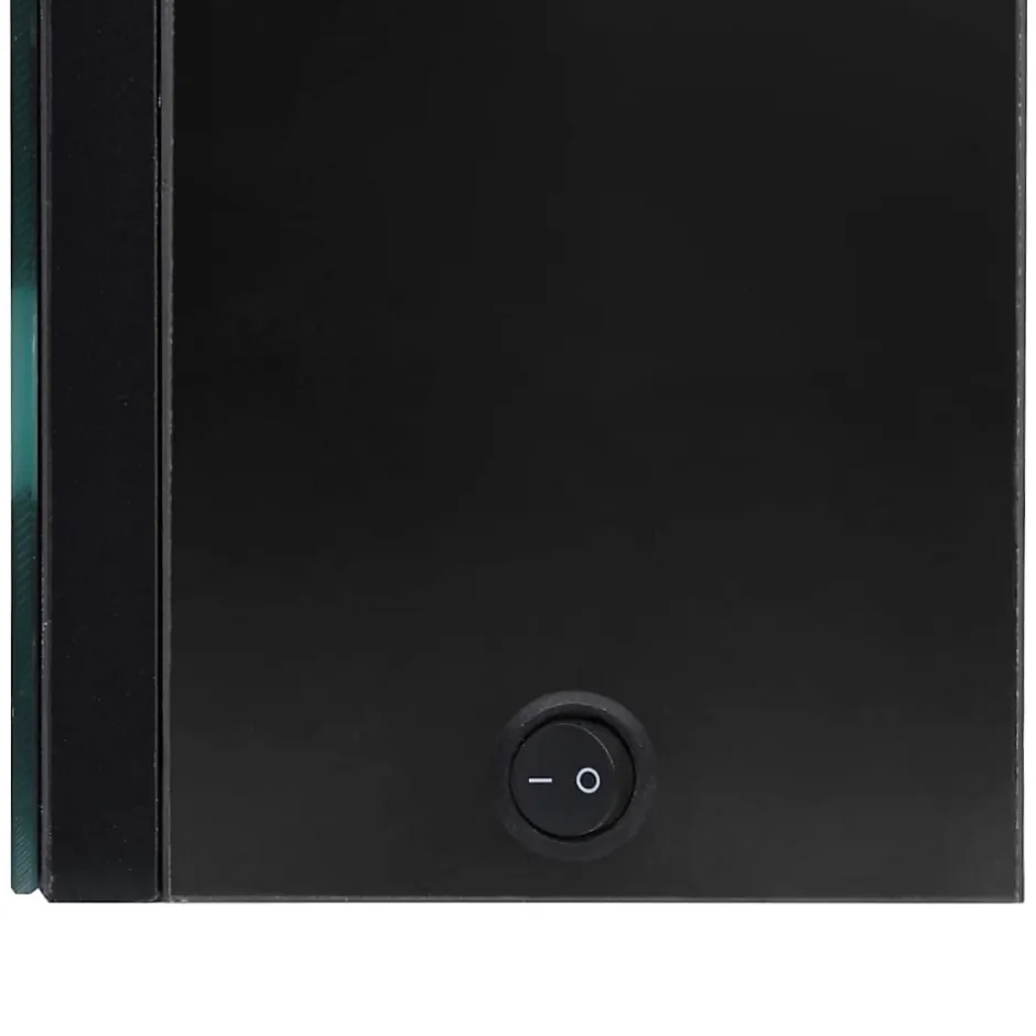 zmh Armoire de salle de bain à miroir LED noir brillant 62x14x60 cm* Meuble Wc