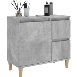 zmh Armoire de salle de bain gris béton 65x33x60 cm* Meuble Wc