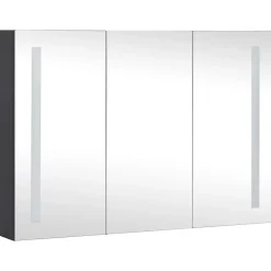 zmh Armoire de salle de bain à miroir LED 89x14x62 cm
