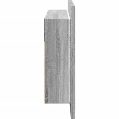 zmh Armoire de salle de bain à miroir LED sonoma gris 80x12x45 cm