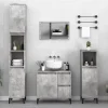 zmh Armoire de salle de bain gris béton 30x30x190 cm