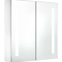 zmh Armoire de salle de bain à miroir LED 60x14x62 cm* Meuble Wc