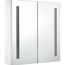 zmh Armoire de salle de bain à miroir LED 60x14x62 cm* Meuble Wc