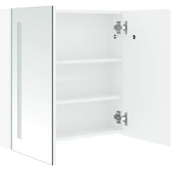zmh Armoire de salle de bain à miroir LED 60x14x62 cm* Meuble Wc