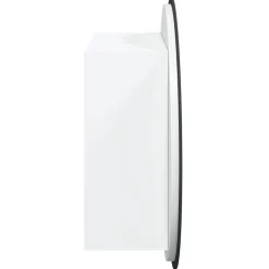 zmh Armoire de salle de bain miroir rond et LED Blanc 47x47x17,5 cm