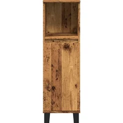zmh Armoire de salle de bain vieux bois 30x30x100cm bois ingénierie