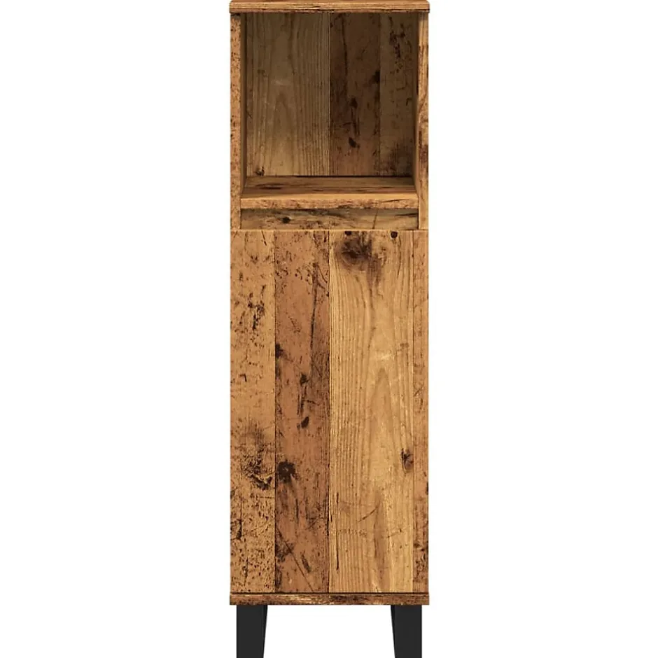 zmh Armoire de salle de bain vieux bois 30x30x100cm bois ingénierie