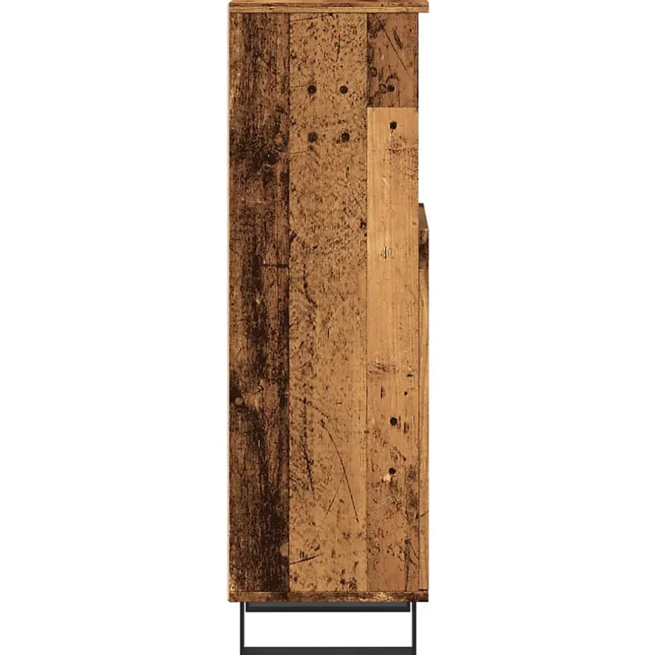 zmh Armoire de salle de bain vieux bois 30x30x100cm bois ingénierie